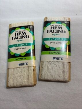 White Nylon Stretch Lace Hem Facing - 2½ Yards